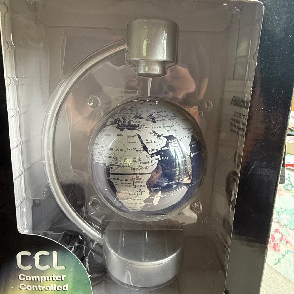 Fascinations Silver and Black Floating Globe